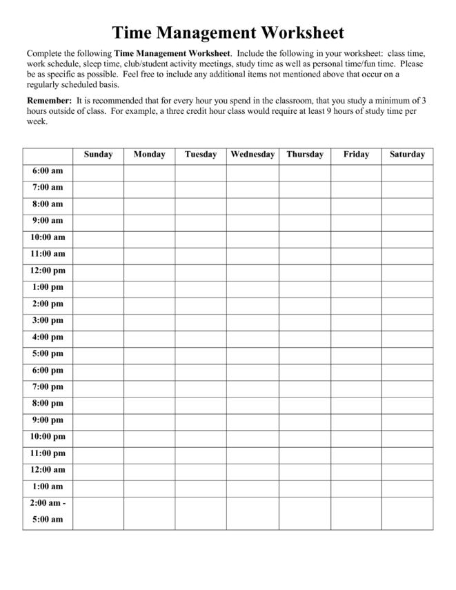“Master Your Schedule – Turbocharge Your Productivity with This Time Management Worksheet for High School Students”
